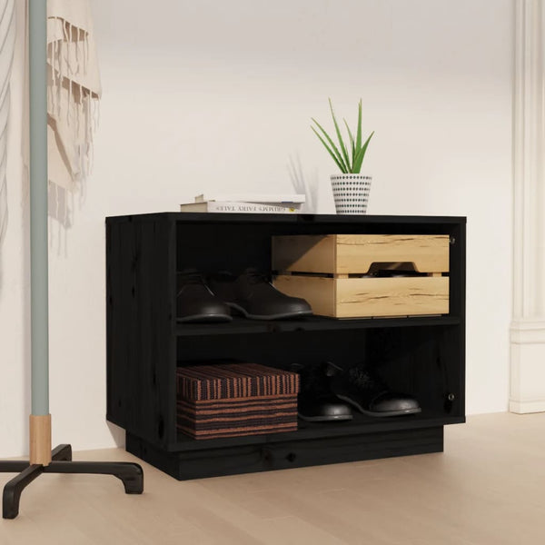 Schwarzer Schuhschrank Homer 60x34x45cm (Kiefer)