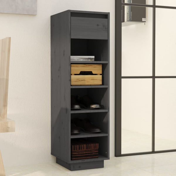 Grauer Schuhschrank Stamenca 30x34x105cm (Kiefer)