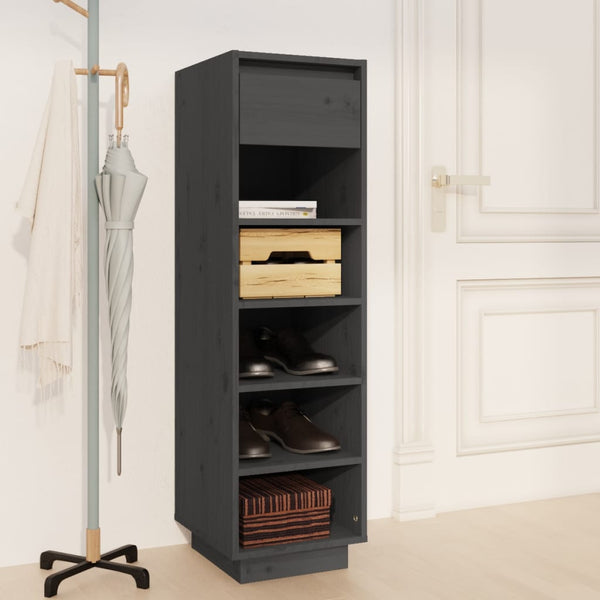 Grauer Schuhschrank Stamenca 30x34x105cm (Kiefer)