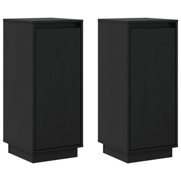 Schwarze Kommoden Velonia 31,5x34x75cm (2 St. Kiefer)