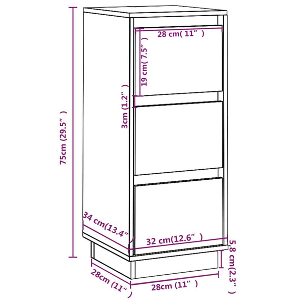 Sideboard Reitan 32x34x75cm (Kiefer)