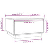 Grauer Couchtisch Tuliuta 55x56x32cm (Kiefer)