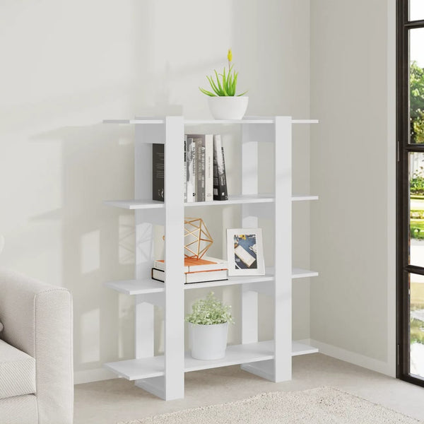 Weißes Bücherregal/Raumteiler Cozmir 100x30x123,5cm