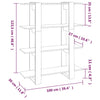 Weißes Bücherregal/Raumteiler Cozmir 100x30x123,5cm