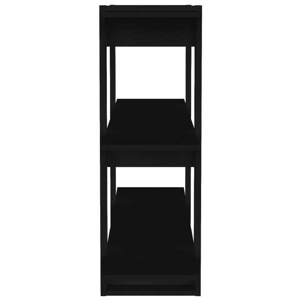 Schwarzes Bücherregal/Raumteiler Iosinel 100x30x87cm