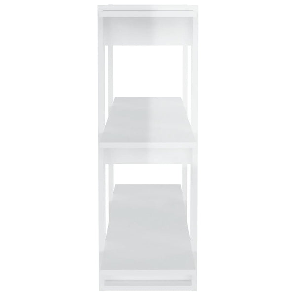 Weißes Bücherregal/Raumteiler Iosinel 100x30x87cm (Hochglanz)