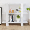 Weißes Bücherregal/Raumteiler Iosinel 100x30x87cm (Hochglanz)