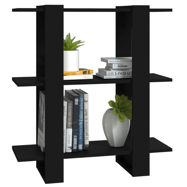 Schwarzes Bücherregal/Raumteiler Valeriu 80x30x87cm