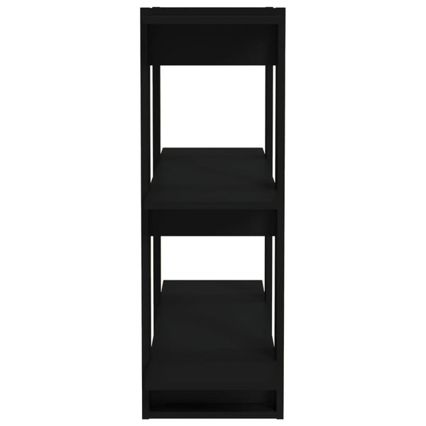 Schwarzes Bücherregal/Raumteiler Valeriu 80x30x87cm