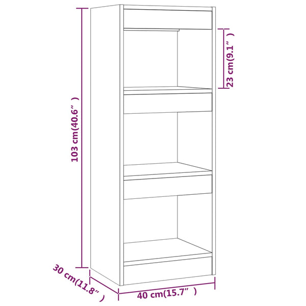 Betongraues Regal/Raumteiler Debrah 40x30x103cm (Holz)