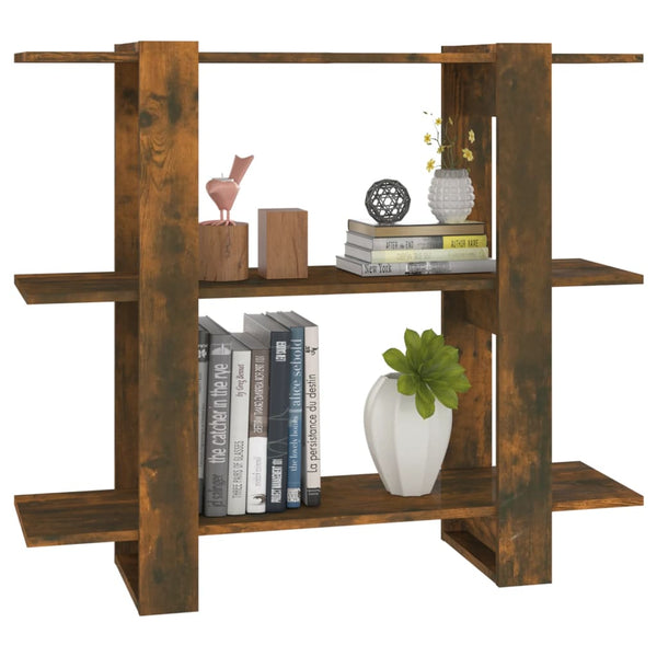 Räuchereiche Bücherregal/Raumteiler Iosinel 100x30x87cm