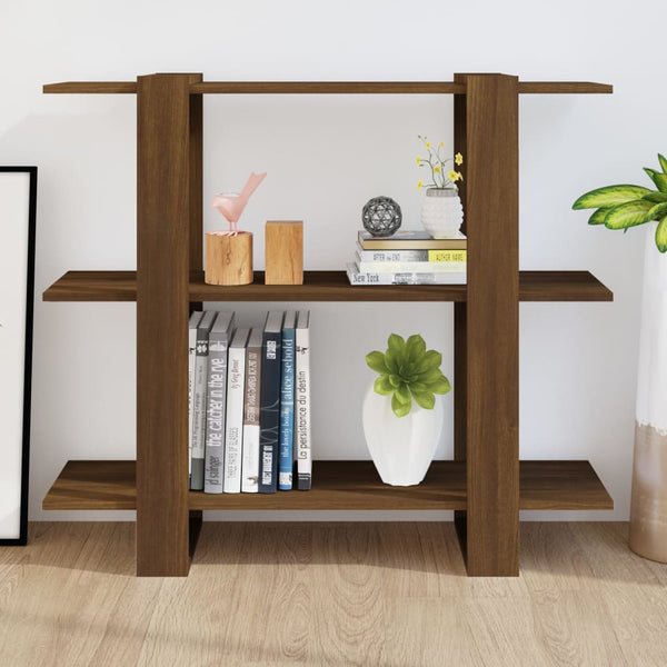 Bücherregal/Raumteiler Iosinel aus brauner Eiche 100x30x87cm