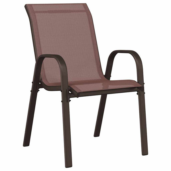 Braune stapelbare Gartenstühle Feodoria (2 Stk. Textilgewebe)