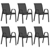 Schwarze stapelbare Gartenstühle Feodoria (6 Stk. Textilgewebe)
