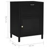 Schwarze Nachttische Molidul 40x30x54,5cm (2 St., Stahl und Glas)