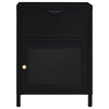 Schwarze Nachttische Molidul 40x30x54,5cm (2 St., Stahl und Glas)