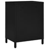 Schwarze Nachttische Molidul 40x30x54,5cm (2 St., Stahl und Glas)
