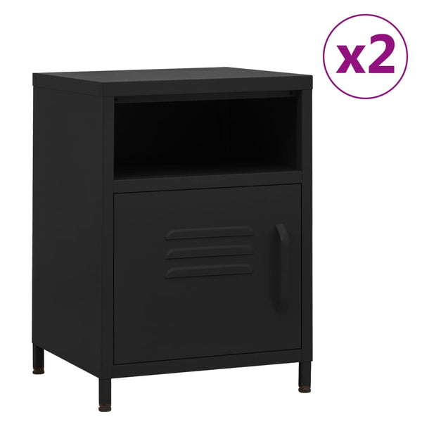 Schwarze Nachttische Gv 35x35x51cm (2 St., Stahl)