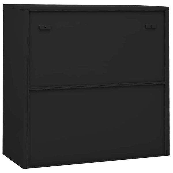 Anthrazitfarbener Schiebetürenschrank mit Blumenkasten Condurache (Stahl)