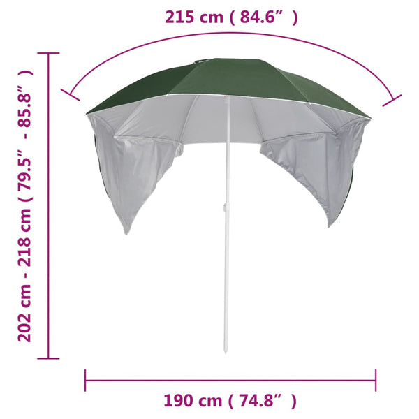 Grüner Sonnenschirm mit Seitenwänden Fiana 215cm