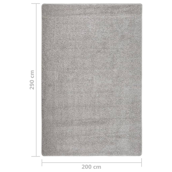 Hellgrauer Hochflorteppich Jolan 200x290cm (rutschfest)