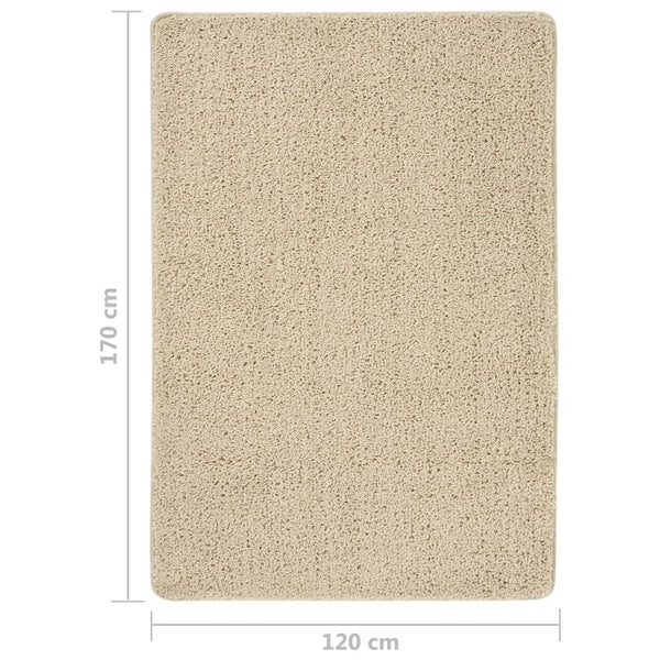 Cremefarbener Hochflorteppich Jolan 120x170cm (rutschfest)