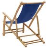 Deckchair Marineblau Bambus und Stoff Retuta