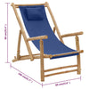 Deckchair Marineblau Bambus und Stoff Retuta
