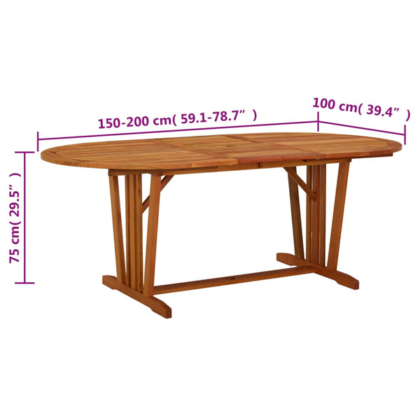 Gartentisch Ostafiu 200x100x75cm (Eukalyptusholz)