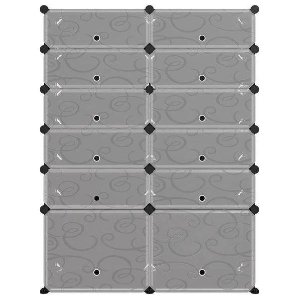 Schwarzes Schuhregal Statescu 94x37x125cm (PP)