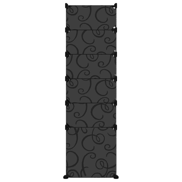 Schwarzes Schuhregal Statescu 94x37x125cm (PP)