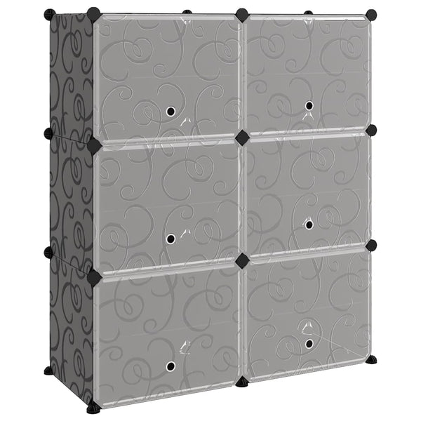 Schuhregal Statescu 84,5x31x93,5cm, schwarz (PP)