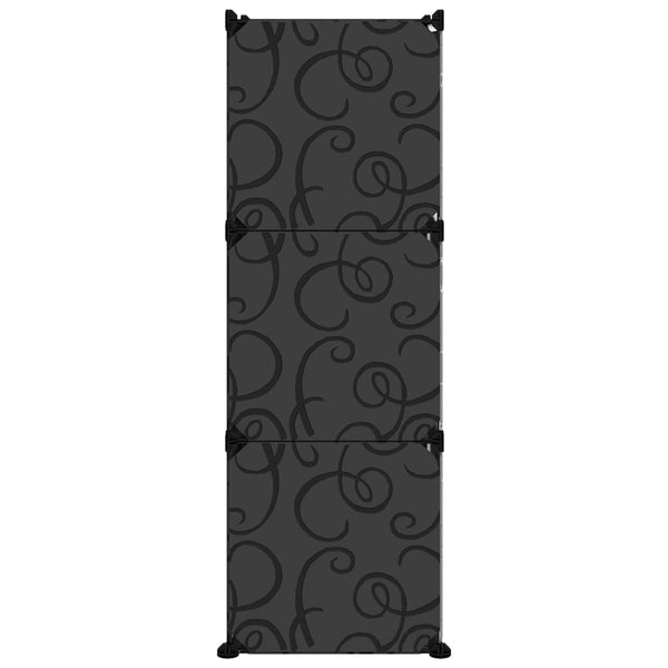 Schuhregal Statescu 84,5x31x93,5cm, schwarz (PP)