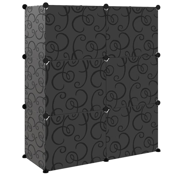 Schuhregal Statescu 84,5x31x93,5cm, schwarz (PP)