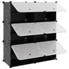 Schuhregal Statescu 84,5x31x93,5cm, schwarz (PP)