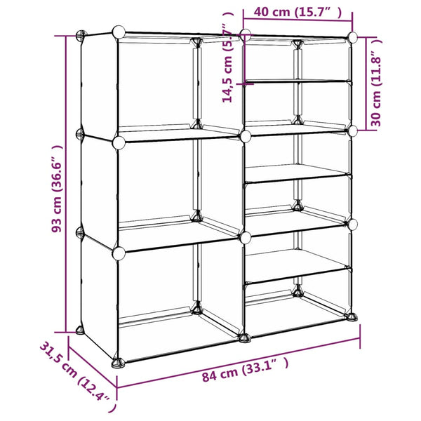 Transparentes Schuhregal Statescu 84x31,5x93cm (pp)