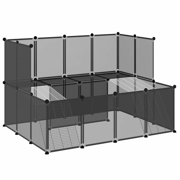 Musta pieneläinhäkki Gebrie 143x107x93cm (pp ja teräs)