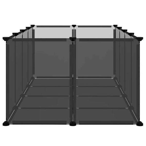 Schwarzer Kleintierkäfig Schekel 144x74x46,5cm (PP und Stahl)