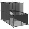 Schwarzer Kleintierkäfig Mictat 142x74x93cm (PP und Stahl)