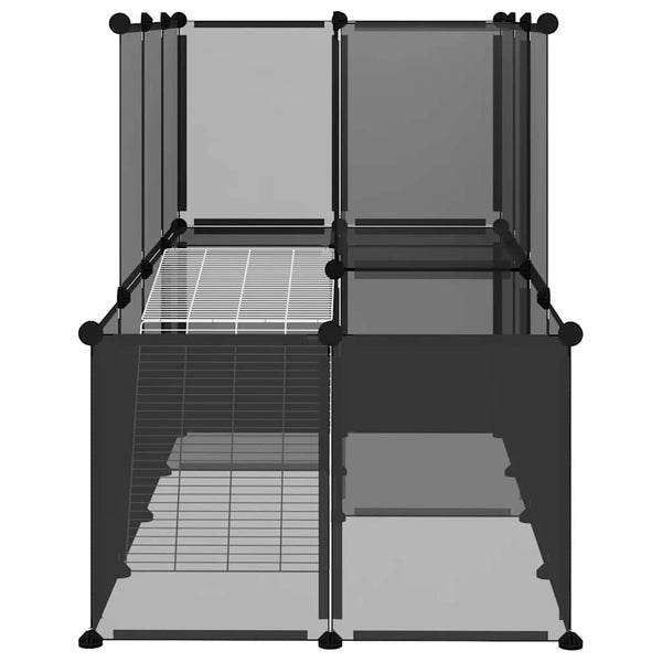 Schwarzer Kleintierkäfig Mictat 142x74x93cm (PP und Stahl)