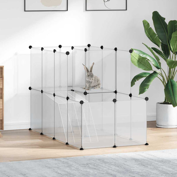 Transparentes Kleintiergehege Mictat 142x74x93cm (PP und Stahl)