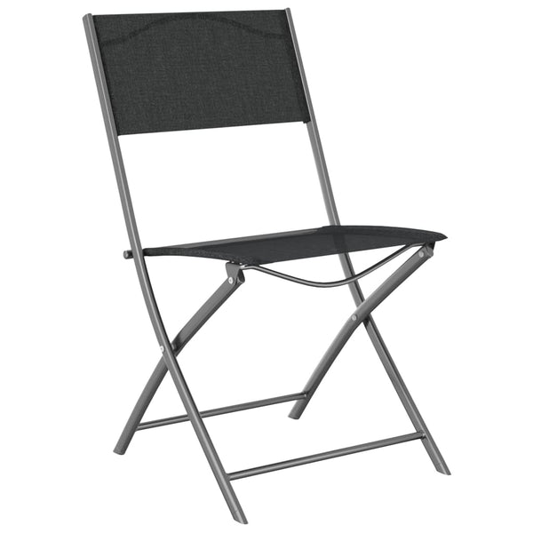 Schwarze Klappstühle Minerua 4 Stk. (Stahl und Textilene)
