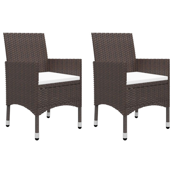Braunes 3-teiliges Outdoor-Essgruppe Camila (mit Kissen)