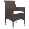 Braunes 3-teiliges Outdoor-Essgruppe Camila (mit Kissen)