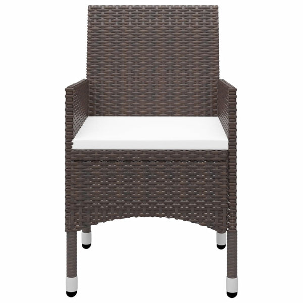 Braunes 3-teiliges Outdoor-Essgruppe Camila (mit Kissen)