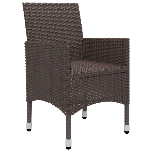 Braunes 3-teiliges Outdoor-Essgruppe Camila (mit Kissen)