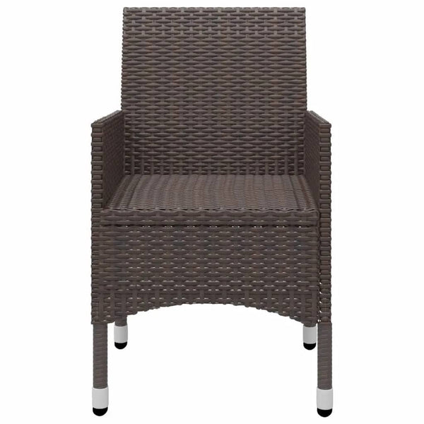 Braunes 3-teiliges Outdoor-Essgruppe Camila (mit Kissen)