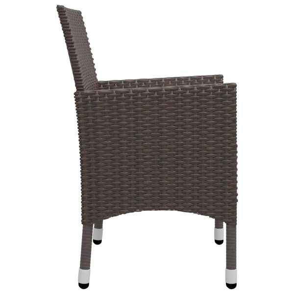 Braunes 3-teiliges Outdoor-Essgruppe Camila (mit Kissen)
