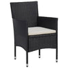 Schwarz 3-teiliges Bistro-Set Gentilia (Polyrattan und gehärtetes Glas)