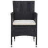 Schwarz 3-teiliges Bistro-Set Gentilia (Polyrattan und gehärtetes Glas)